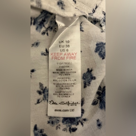 ASOS Miss Selfridge Floral Summer Spring Vacation Jumpsuit w/ pockets Size 6 💙🤍 - Picture 12 of 12